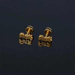 Stainless Steel Punk Letter Stud Earrings Personal Vintage Electroplated Jewelry Unisex Hip Hop Street Rock Earrings