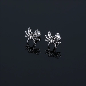 Gothic Spider Stud Earring Stainless Steel Punk Animal Shape Ball Screw Back Personalized Ear Jewelry For Women Men