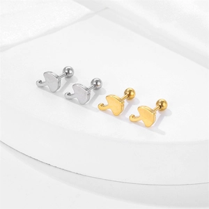 Minimalist umbrella shaped stainless steel stud earrings in gold and silver finish