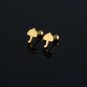 Minimalist Stainless Steel Umbrella Shaped Stud Earrings For Men Women Fashion Geometric Screw Back Ear Bone Nail Jewelry Gift