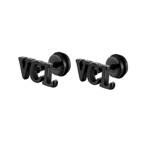 Boucles d'oreilles minimalistes VCL en acier inoxydable avec finition noir mat