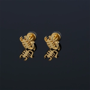 Boucles d'Oreilles Clous Scorpion en Acier Inoxydable Punk Gothique Bijoux de Piercing pour Hommes Femmes Or Argent Noir Pièce Unique