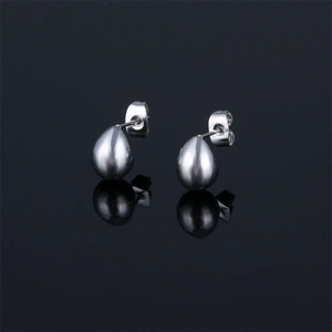 Stainless Steel Water Drop Stud Earrings For Men Women Geometric Minimalist Simple Korean Style Ear Jewelry Silver Tone