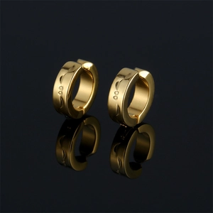 Minimalist Stainless Steel Non Pierced Ear Clips Geometric Hoop Earrings For Women Fashion Versatile Jewelry Accessories
