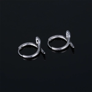 Vintage Punk 316 Stainless Steel Snake Hoop Earrings For Men Women Dark Style Individual Retro Silver Earring Jewelry