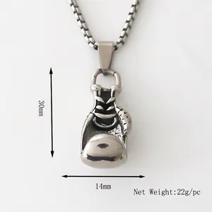 Men's hip hop boxing glove pendant necklace in stainless steel with 30mm height size