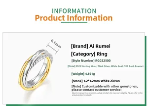 Detailed specs for S925 silver triple band twist ring with gold plating and zircons