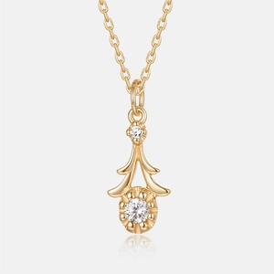 Collana a corona minimalista in argento sterling S925 con ciondolo in zircone lucido