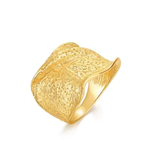 S925 Sterling Silver Irregular Wave Band Ring For Women Champagne Gold Plated Handmade Textured Zirconia Geometric Finger Ring