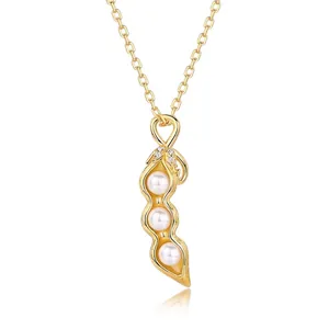 Collier Pendentif Cosse Argent Sterling 925 Künstliche Perles De Coquillage Blanches Zircone Bijoux Or Brossé Vintage Pour Femmes