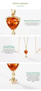 Macro shot of triangle cut orange stone and funnel-shaped gold-plated silver setting