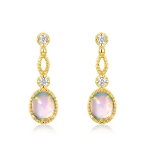 Vintage Palace Style 925 Sterling Silver Synthetic Opal Rhinestone Jewelry Collection Elegant Earrings Necklace Ring For Women