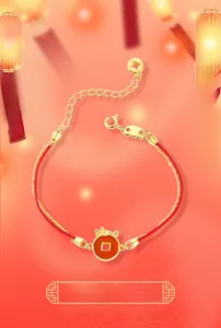 Detailed close-up of 925 sterling silver horse pendant on a red braided bracelet string