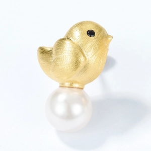 Boucles d'oreilles oiseaux créatives en argent S925 avec perles blanches élégantes