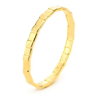 Modern Men's Titanium Steel Checkered Bracelet Business Geometric Buckle Clasp Bangle Gold Silver Black Fashion Jewelry