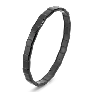 Polished 18K gold-plated titanium steel checkered bangle with secure clasp for men