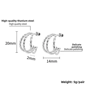 Spécifications de taille des boucles d'oreilles créoles torsadées en argent en C