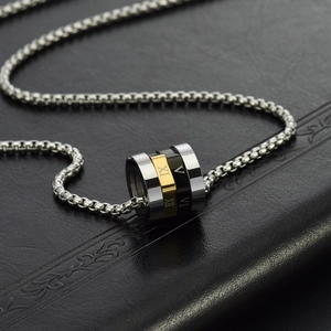 Minimalistische Edelstahl Römische Zahlen Drehbare Zylinder Anhänger Halskette Für Herren Mode Lange Boxkette Schmuck Zubehör
