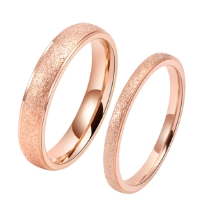 Bague Dépolie en Acier Titane Minimaliste pour Hommes Femmes Plaqué Or Rose Argent Anneau Élégant Bijoux de Mode