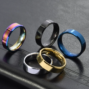 Bague en Acier au Tungstène pour Hommes Femmes Bord Biseauté Hautement Poli Bande Lisse Anti-rayures Minimaliste Bijoux de Mode Cadeau