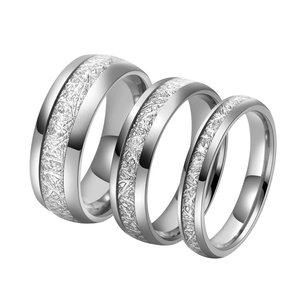 Bague en Acier au Tungstène Mode Argent Texture Brumeuse pour Homme Femme Couple Anneau Durable Bijoux Minimalistes Bague
