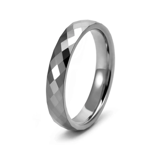 Modern Tungsten Steel Faceted Band Ring For Men Women Polished Minimalist Rhombic Geometry Couple Finger Ring Jewelry Gift