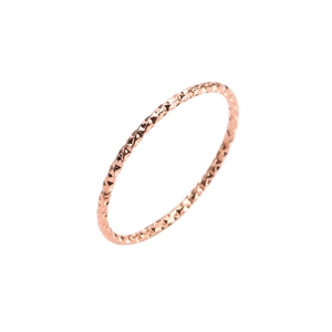 Minimalist rose gold ring with hammered texture in an ultra-slim elegant design