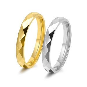 Anello Sfaccettato in Acciaio Inossidabile da Donna Minimalista Placcato Oro Argento Oro Rosa Geometrico Gioielli Regalo