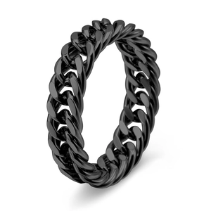 Punk Edelstahl Panzerkette Ring Für Herren Damen Poliert Geometrischer Fingerring Gothic Schmuck Zubehör