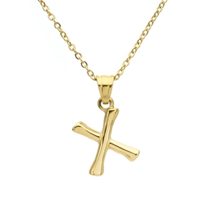 Hip Hop Bamboo Texture 26 Letters Initial Pendant Necklace Stainless Steel 18K Gold Plated Link Chain Personalized Jewelry For Women