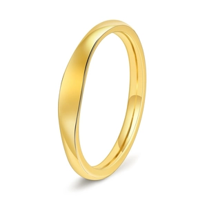 Minimalist Stainless Steel Möbius Ring For Women 18K Gold Plated Polished Geometric Wave Twist Plain Band Finger Ring Jewelry