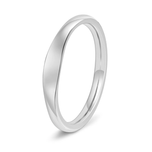 Minimalist high-polished silver stainless steel slim band ring for women