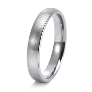 Minimalist brushed tungsten steel ring with polished inner surface for men and women