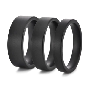 Minimalist Black Ceramic Ring For Men Women Matte Finish Frosted Surface Personalized Fashion Jewelry Daily Wear Gift