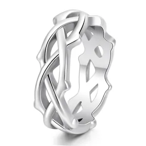 Men Personalized Titanium Steel Thorns Vine Ring Hollow Branch Woven Texture Punk Gothic Polished Ring For Men Women Jewelry