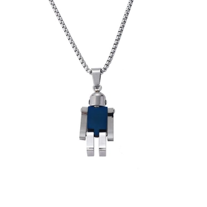 Titanium Steel Movable Robot Pendant Necklace For Men Individual Punk Industrial Mechanical Style Jewelry Fashion Gift