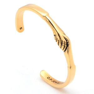 Fashion Stainless Steel Handshake Open Cuff Bracelet For Men Women Industrial Style Peace Handshake Bangle Jewelry Gift