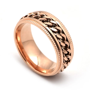 Mechanical Stainless Steel Spinner Ring For Men Women Rotatable Chain Gear Design Punk Style Band Ring Fashion Jewelry Gift