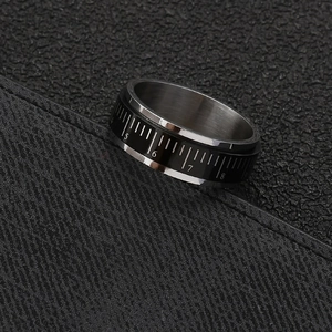 Anello rotante industriale in acciaio inossidabile con smalto nero e dettagli a scala