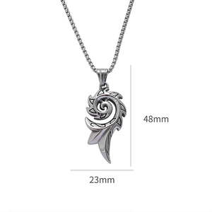 Spécifications détaillées de la taille du pendentif spirale tribal en acier au titane