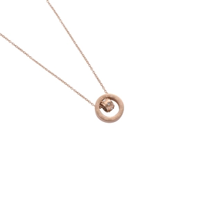Rose gold Roman numeral double ring necklace with sparkling crystals and fine link chain