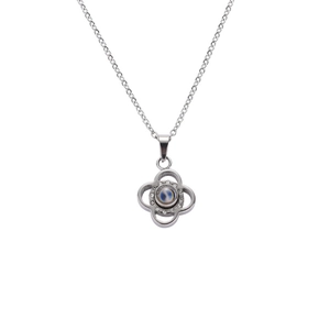 Stainless Steel Clover Pendant Necklace 100 Languages I Love You Projection Jewelry Rhinestone Clavicle Chain For Women Gift