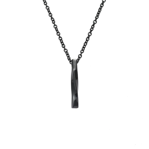 Titanium Steel Twisted Bar Pendant Necklace For Men Women Minimalist Mobius Long Strip Pendant Hip Hop Fashion Jewelry