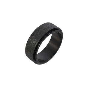 Bague Rotative en Acier Titane 8mm pour Hommes Simple Bague Spinner Plaqué Noir Argent Décompression Bijoux de Mode