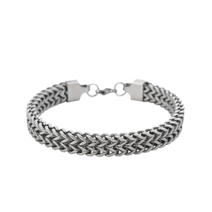 Men's Titanium Steel Double Layer Wheat Chain Bracelet Punk Domineering Franco Link Bangle Jewelry For Men Accessory