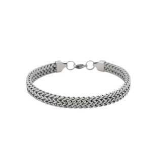 Men's double-layered stainless steel Franco chain bracelet with secure lobster clasp finish