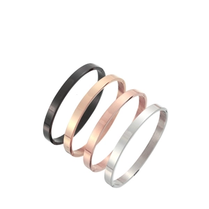 Minimalist stainless steel bangles set in gold, silver, rose gold and black colors