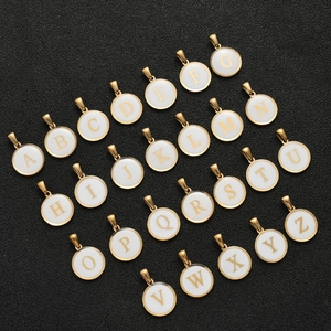 Minimalist Stainless Steel Initial Necklace For Women Gold Plated Round Square Alphabet Pendant Clavicle Chain Jewelry