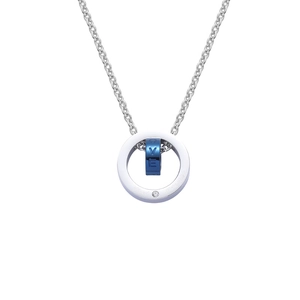 Collier Pendentif Double Anneau en Acier Titane Lettre Love pour Couples Poli Strass Incrusté Bijoux de Mode Cadeau