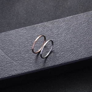 Minimalist 2mm irregular geometric faceted rose gold and silver stainless steel rings